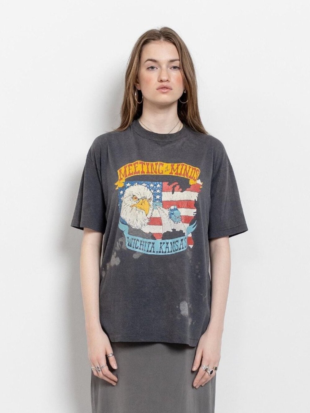 Vintage 80s Eagle Graphic T-Shirt: Meeting of Minds Trucker Tee